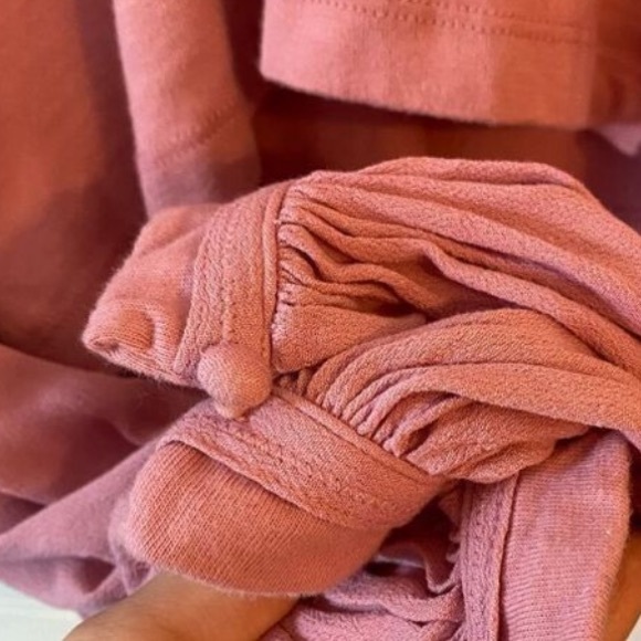 FREE PEOPLE KATHY LONG SLEEVE SMOCKED TOP MEDIUM PINK ROSE - Picture 6 of 6